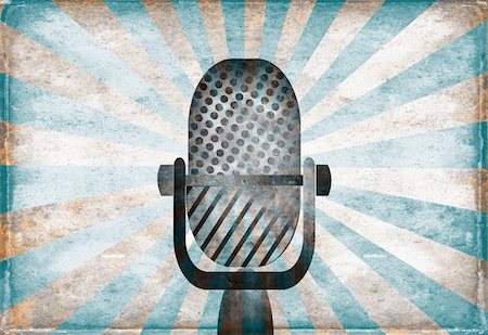 simsearch:400-04630784,k - Retro microphone against vintage stylized background Stock Photo - Budget Royalty-Free & Subscription, Code: 400-04613371