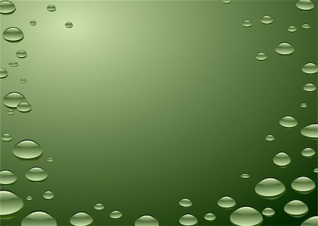 simsearch:400-05363406,k - green background with water droplets and reflection in surface Stock Photo - Budget Royalty-Free & Subscription, Code: 400-04613548