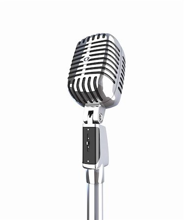 simsearch:400-06954069,k - fine 3d image of classic metallic vintage microphone Photographie de stock - Aubaine LD & Abonnement, Code: 400-04613749
