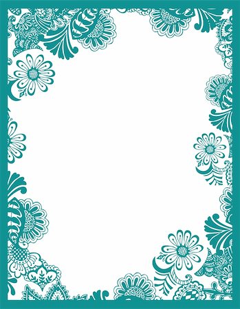 pattern of ink tattoo of flowers - Paisley flower frame Stock Photo - Budget Royalty-Free & Subscription, Code: 400-04624177