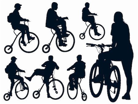 drawing of a racing man - Cycling people. Collection of shapes. Vector illustration. Stock Photo - Budget Royalty-Free & Subscription, Code: 400-04624382