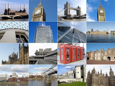 London landmarks collage including Big Ben, Saint Paul, Houses of Parliament and more Stock Photo - Budget Royalty-Free & Subscription, Code: 400-04624780