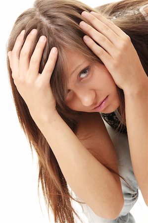 running away scared - Teen girl frighten, covering her face - abuse crime concept Stock Photo - Budget Royalty-Free & Subscription, Code: 400-04624851