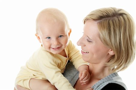 simsearch:400-04594888,k - Bright closeup portrait of adorable baby boy and his mom Stock Photo - Budget Royalty-Free & Subscription, Code: 400-04624886