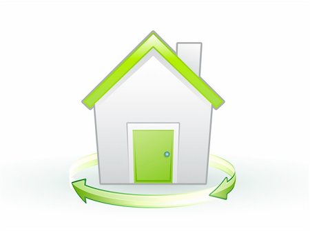 simsearch:400-05704598,k - Vector illustration of Single eco icon - Green house Stock Photo - Budget Royalty-Free & Subscription, Code: 400-04625840