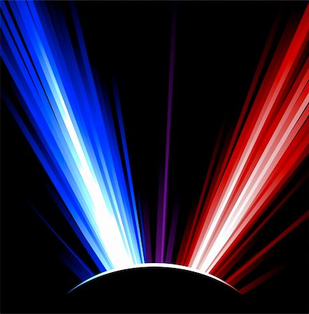 Red and blue rays on black background Stock Photo - Budget Royalty-Free & Subscription, Code: 400-04626184