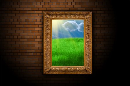 simsearch:400-07820254,k - color landscape on the brick wall Stock Photo - Budget Royalty-Free & Subscription, Code: 400-04626606