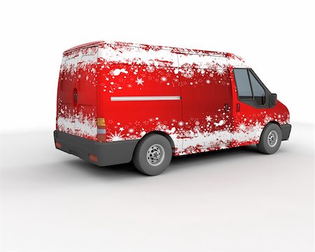 3D Render of a Christmas Delivery Van Isolated on White Stock Photo - Budget Royalty-Free & Subscription, Code: 400-04628532
