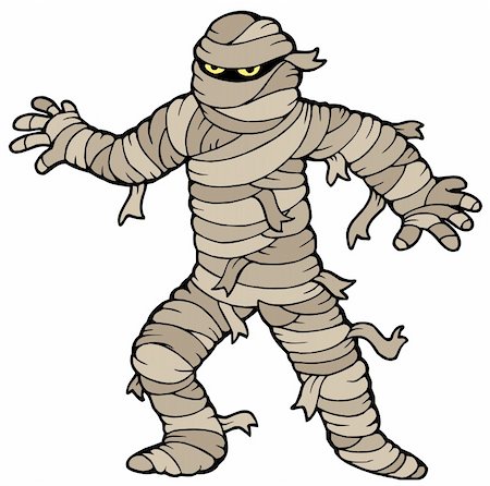 scary eyes drawing - Ancient mummy on white background - vector illustration. Stock Photo - Budget Royalty-Free & Subscription, Code: 400-04628739