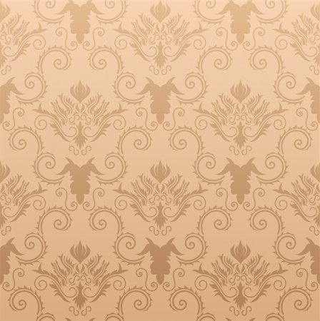 simsearch:400-04090489,k - Damask seamless vector background.  For easy making seamless pattern just drag all group into swatches bar, and use it for filling any contours. Stock Photo - Budget Royalty-Free & Subscription, Code: 400-04629075