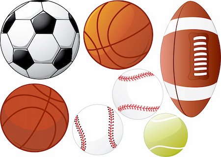 sport equipments isolated on white some of them have a shadow Stock Photo - Budget Royalty-Free & Subscription, Code: 400-04629145