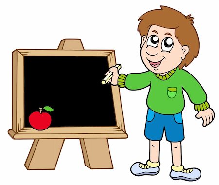 simsearch:400-05896424,k - School boy writing on blackboard - vector illustration. Stock Photo - Budget Royalty-Free & Subscription, Code: 400-04620849