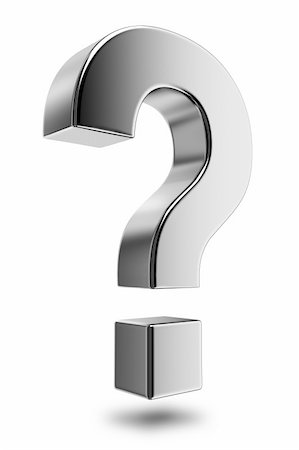 Metallic question mark. High resolution rendered in 3D. Stock Photo - Budget Royalty-Free & Subscription, Code: 400-04621865