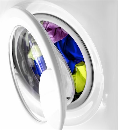 round wet glass - Colorful shirt and trousers in a white laundry. Stock Photo - Budget Royalty-Free & Subscription, Code: 400-04622748