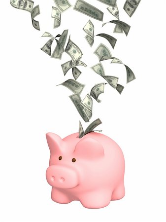 simsearch:400-04268399,k - Dollar banknotes falling in piggy bank Stock Photo - Budget Royalty-Free & Subscription, Code: 400-04623219