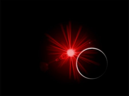 eclipse - Sunrise or sunset behind a planet on black background. Stock Photo - Budget Royalty-Free & Subscription, Code: 400-04623224