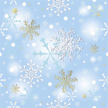 simsearch:400-04642641,k - Abstract seamless blue background with snowflakes (vector) Foto de stock - Super Valor sin royalties y Suscripción, Código: 400-04634143