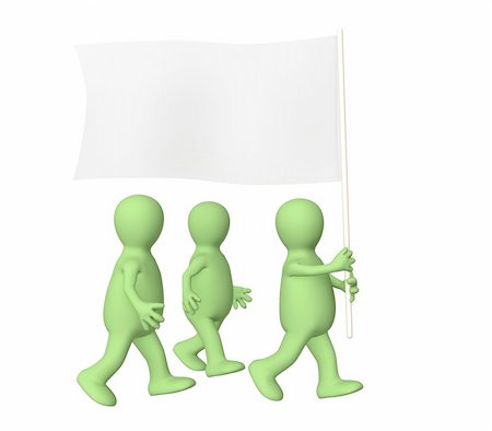 simsearch:400-06172579,k - Group of the puppets, going with a flag Stock Photo - Budget Royalty-Free & Subscription, Code: 400-04634642