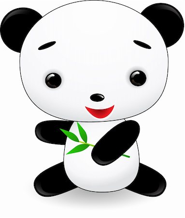 simsearch:400-04394183,k - Cute cartoon panda eating bamboo Stock Photo - Budget Royalty-Free & Subscription, Code: 400-04634989