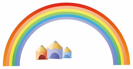 color pencil and rainbow in a white background Stock Photo - Budget Royalty-Free & Subscription, Code: 400-04637758