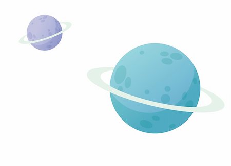 simsearch:400-07516434,k - Illustration of two planets in white background Stock Photo - Budget Royalty-Free & Subscription, Code: 400-04637780