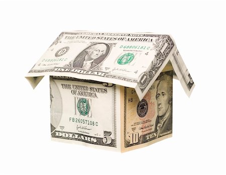 simsearch:400-05730304,k - A small house built out of dollar bills Stock Photo - Budget Royalty-Free & Subscription, Code: 400-04638354