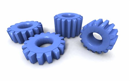 simsearch:400-06560568,k - a 3D rendering of some blue gears on a white background Photographie de stock - Aubaine LD & Abonnement, Code: 400-04630320