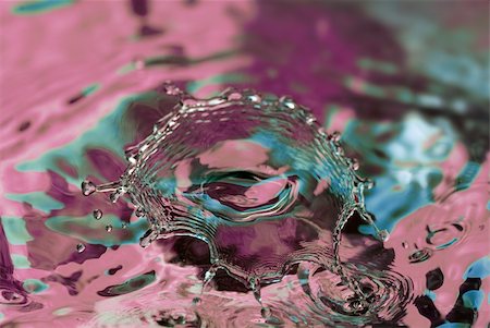 simsearch:614-06813723,k - Water drop collision in pink, purple and blue Stock Photo - Budget Royalty-Free & Subscription, Code: 400-04630536