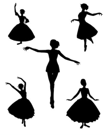 dance silhouettes vector illustration black and white color Foto de stock - Super Valor sin royalties y Suscripción, Código: 400-04631107