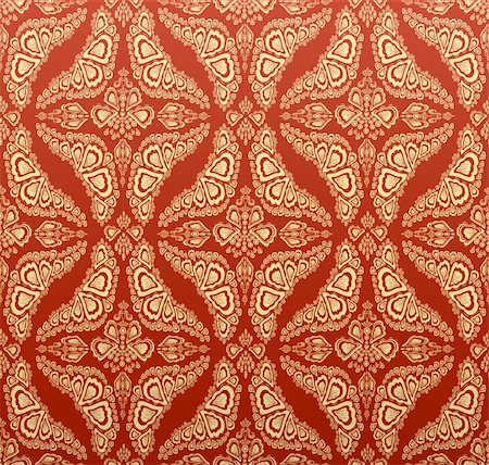 red and gold fabric for curtains - Vector red decorative royal seamless floral ornament Stock Photo - Budget Royalty-Free & Subscription, Code: 400-04631384