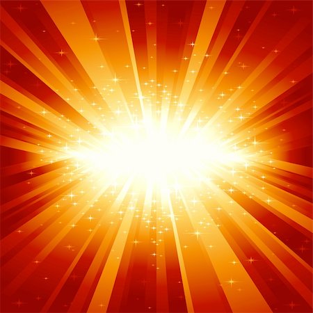 simsearch:400-05911969,k - Festive explosion (centered) of light and stars from white to golden to dark red. 7 global colors, light rays controlled by 1 linear gradient. Stock Photo - Budget Royalty-Free & Subscription, Code: 400-04631839