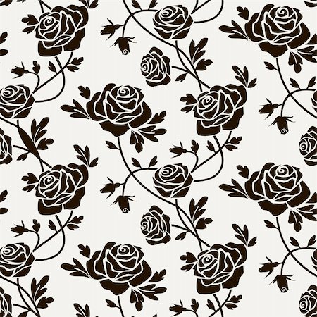 simsearch:400-05888640,k - Romantic roses seamless pattern tile. Full scalable vector graphic, change the colors as you like. Foto de stock - Super Valor sin royalties y Suscripción, Código: 400-04631841