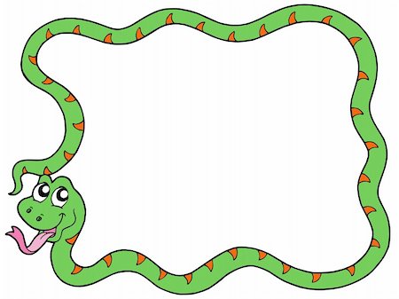 Snake frame 2 on white background - vector illustration. Stock Photo - Budget Royalty-Free & Subscription, Code: 400-04632713