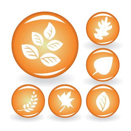simsearch:400-05256623,k - A set of buttons with autumn leaves. Vector illustration. Photographie de stock - Aubaine LD & Abonnement, Code: 400-04632795
