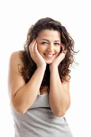 simsearch:400-04345762,k - Portrait of a happy young woman isolated over white background Stock Photo - Budget Royalty-Free & Subscription, Code: 400-04633094