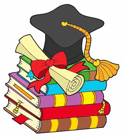 simsearch:400-04311432,k - Graduation hat on pile of books - vector illustration. Stock Photo - Budget Royalty-Free & Subscription, Code: 400-04633166