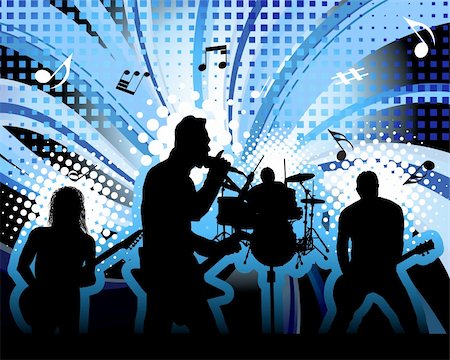 Rock group singers theme. Vector illustration for design use. Stock Photo - Budget Royalty-Free & Subscription, Code: 400-04633221