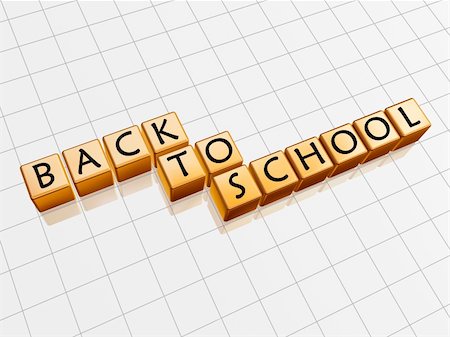 simsearch:400-07042264,k - 3d golden cubes with black letters with text - back to school Stock Photo - Budget Royalty-Free & Subscription, Code: 400-04633821