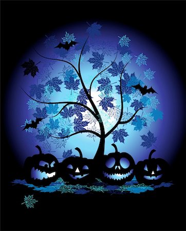 simsearch:400-05325412,k - Halloween pumpkins illustration Stock Photo - Budget Royalty-Free & Subscription, Code: 400-04644444