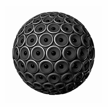 speakers graphics - three dimensional speakers sphere isolated on white Stock Photo - Budget Royalty-Free & Subscription, Code: 400-04644842