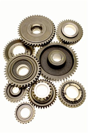 simsearch:700-03601449,k - Assorted metal gears on white Stock Photo - Budget Royalty-Free & Subscription, Code: 400-04645120