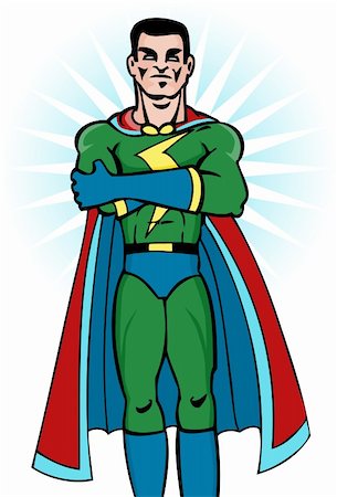 simsearch:400-05741668,k - Cartoon image of superhero with cape. Stock Photo - Budget Royalty-Free & Subscription, Code: 400-04645703