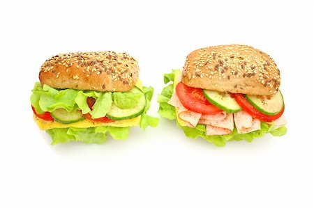 simsearch:700-01716556,k - Fresh sandwich with vegetables Photographie de stock - Aubaine LD & Abonnement, Code: 400-04646363