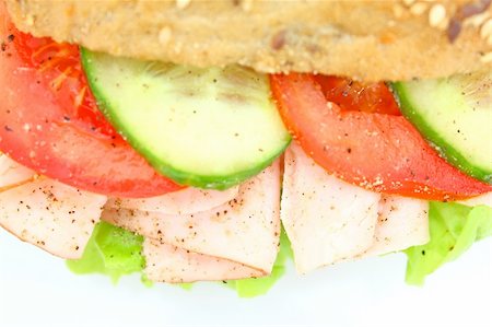 simsearch:700-01716556,k - Fresh sandwich with ham and cheese and vegetables Photographie de stock - Aubaine LD & Abonnement, Code: 400-04646415