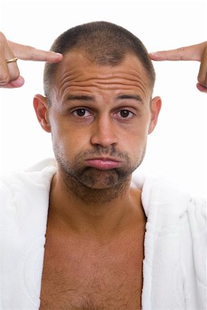 spanishalex (artist) - Man pointing out his baldspot Stock Photo - Budget Royalty-Free & Subscription, Code: 400-04647991