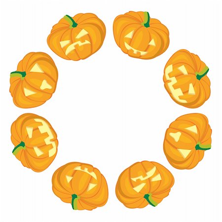 simsearch:400-05325412,k - Jack-o-Lanterns frame on white background. Vector illustration Stock Photo - Budget Royalty-Free & Subscription, Code: 400-04648568