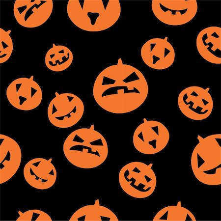 simsearch:400-05325412,k - Seamless pattern with orange pumpkins on black background. Vector illustration. Stock Photo - Budget Royalty-Free & Subscription, Code: 400-04648572