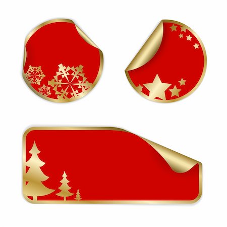simsearch:400-04659792,k - Christmas labels and stickers (golden and red) Stock Photo - Budget Royalty-Free & Subscription, Code: 400-04648686