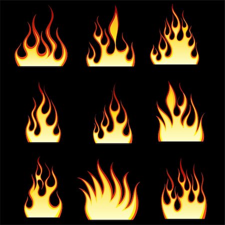 simsearch:400-04159167,k - Set of different fire patterns for design use Stock Photo - Budget Royalty-Free & Subscription, Code: 400-04648837
