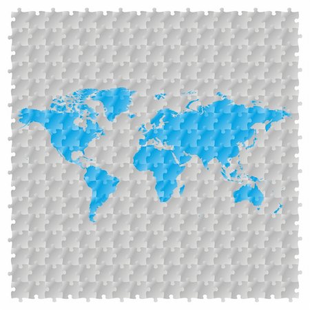 simsearch:400-04428819,k - fully editable vector world map with puzzle pattern Stock Photo - Budget Royalty-Free & Subscription, Code: 400-04648875